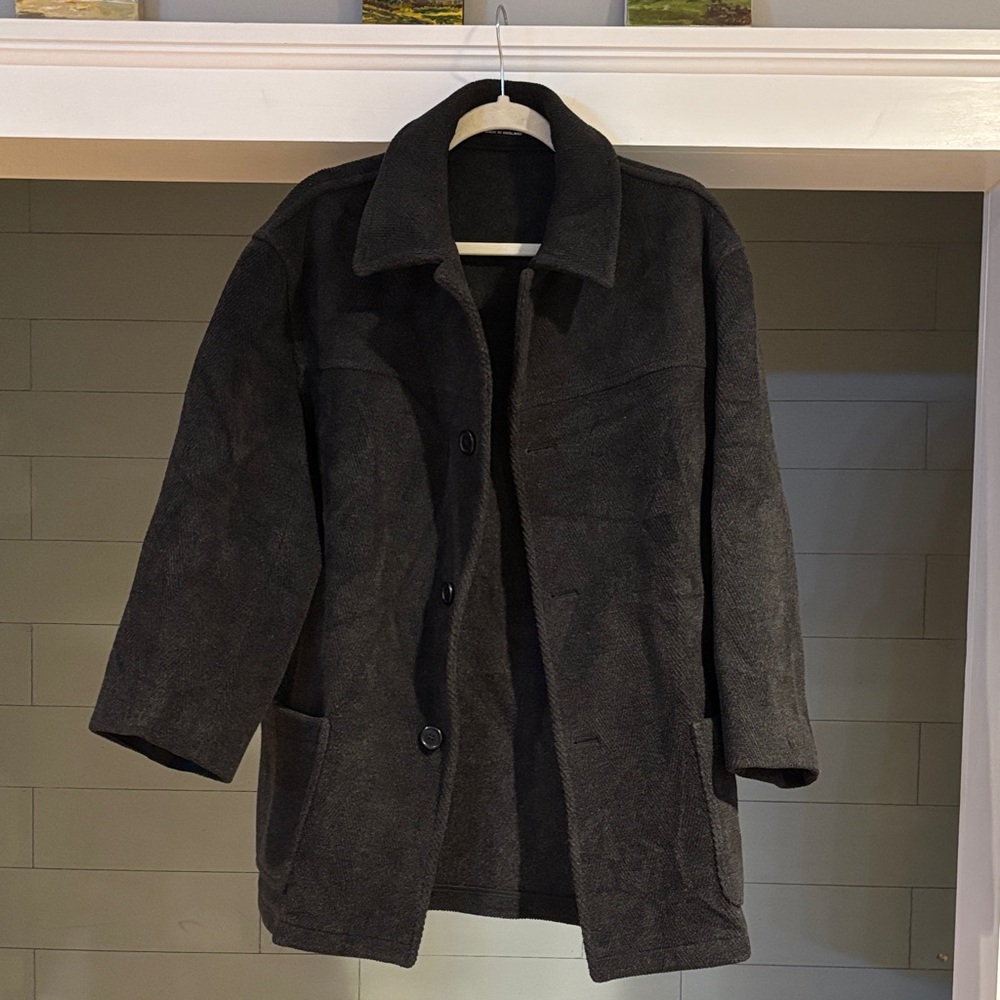 Burberry Vintage Dark Gray Men's Wool Jacket